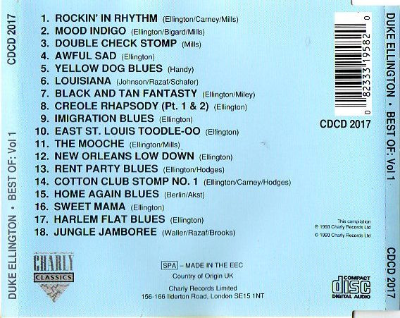 Duke Ellington - The Best Of Duke Ellington Volume 1 (CD, Comp) (Near Mint (NM or M-)) - Image 2