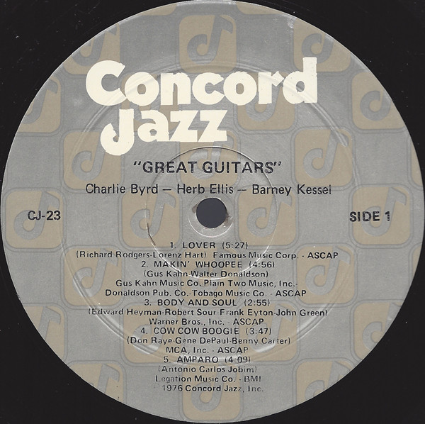 The Great Guitars - Charlie Byrd, Barney Kessel, Herb Ellis - Great Guitars (LP, Album, RE) (Very Good Plus (VG+)) - Image 3