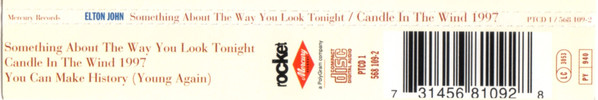 Elton John - Something About The Way You Look Tonight / Candle In The Wind 1997 (CD, Single) (Mint (M)) - Image 2