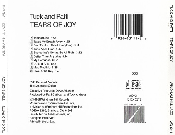 Tuck & Patti - Tears Of Joy (CD, Album) (Near Mint (NM or M-)) - Image 2