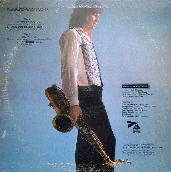 Gato Barbieri - Yesterdays (LP, Album) (Very Good Plus (VG+)) - Image 2