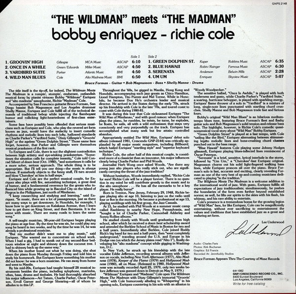 Bobby Enriquez - Richie Cole - "The Wildman" Meets "The Madman" (LP, Album) (Near Mint (NM or M-)) - Image 2