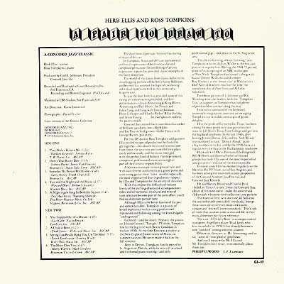 Herb Ellis & Ross Tompkins - A Pair To Draw To (LP, Album) (Very Good Plus (VG+)) - Image 2