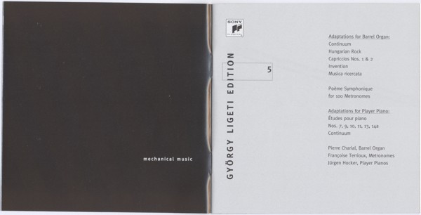 György Ligeti - Pierre Charial · Françoise Terrioux · Jürgen Hocker - Mechanical Music (CD, Album) (Near Mint (NM or M-)) - Image 5