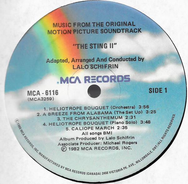 Lalo Schifrin - The Sting II (Music From The Original Motion Picture Soundtrack) (LP) (Mint (M)) - Image 3