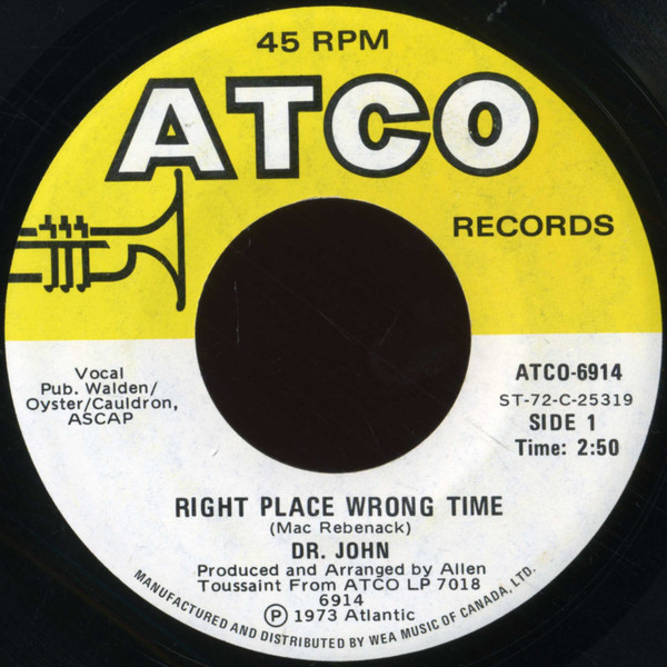 Dr. John - Right Place Wrong Time (7", Single) (Near Mint (NM or M-))