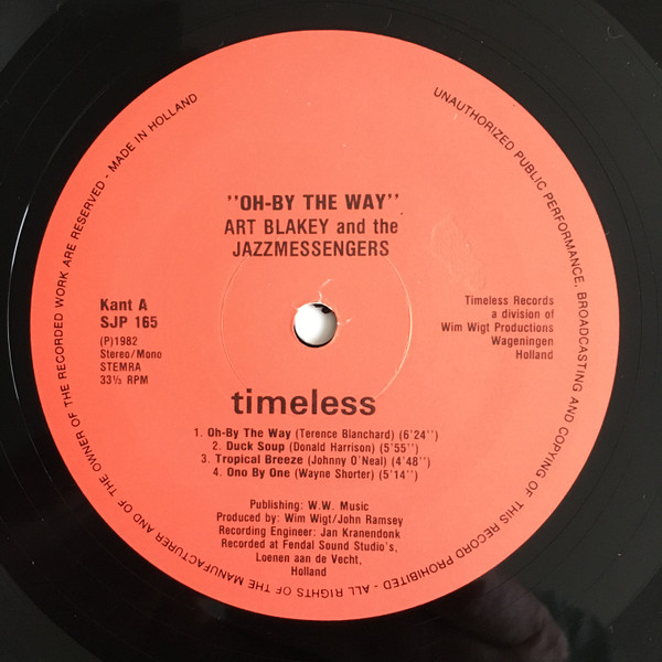 Art Blakey & The Jazz Messengers - Oh-By The Way (LP, Album) (Near Mint (NM or M-)) - Image 3