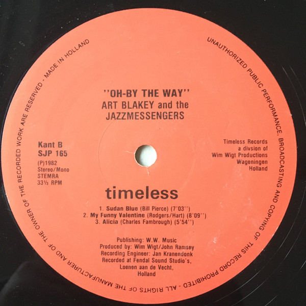 Art Blakey & The Jazz Messengers - Oh-By The Way (LP, Album) (Near Mint (NM or M-)) - Image 4