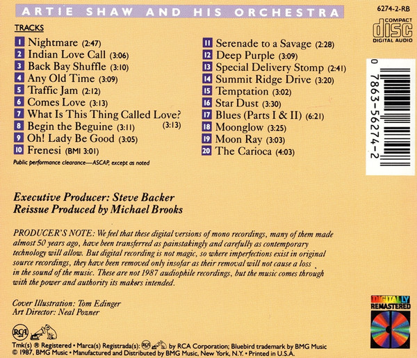 Artie Shaw and His Orchestra - Begin The Beguine (CD, Comp, RM) (Near Mint (NM or M-)) - Image 2
