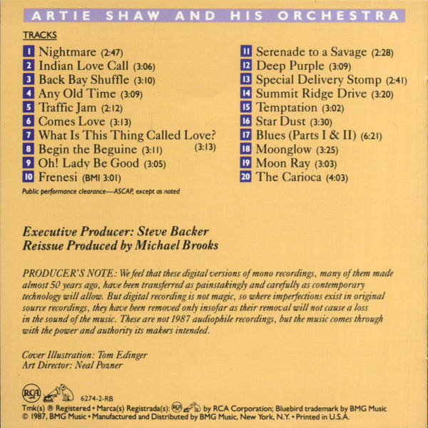 Artie Shaw and His Orchestra - Begin The Beguine (CD, Comp, RM) (Near Mint (NM or M-)) - Image 4