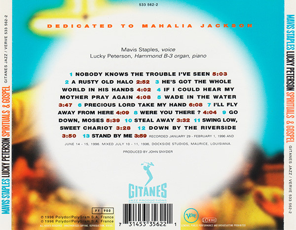 Mavis Staples & Lucky Peterson - Spirituals & Gospel: Dedicated To Mahalia Jackson (CD, Album) (Near Mint (NM or M-)) - Image 2