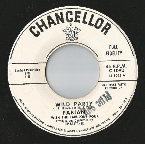 Fabian (6) - Wild Party (7", Single, Promo) (Near Mint (NM or M-))