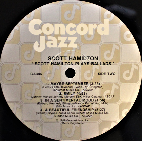 Scott Hamilton - Plays Ballads (LP, Album) (Near Mint (NM or M-)) - Image 4