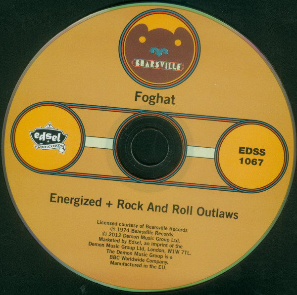 Foghat - Energized + Rock And Roll Outlaws (CD, Comp) (Mint (M)) - Image 2