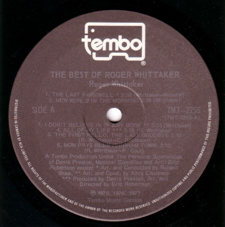 Roger Whittaker - The Best Of Roger Whittaker (LP, Comp, RE) (Mint (M)) - Image 3
