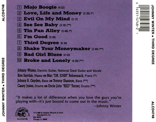 Johnny Winter - 3rd Degree (CD, Album) (Near Mint (NM or M-)) - Image 2