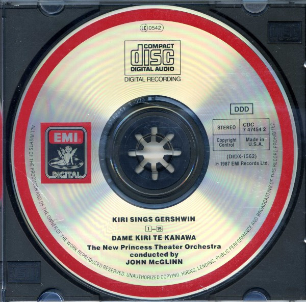 Kiri Te Kanawa - Kiri Sings Gershwin (CD, Album) (Near Mint (NM or M-)) - Image 3