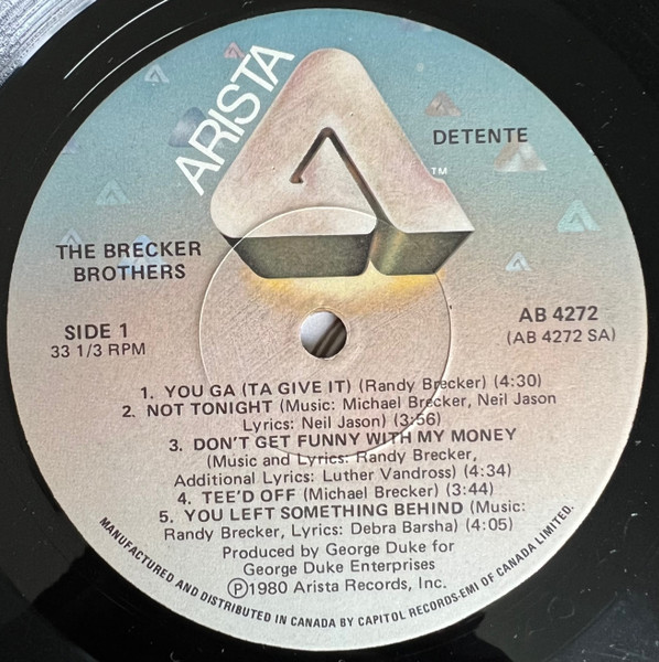 The Brecker Brothers - Detente (LP, Album) (Very Good Plus (VG+)) - Image 3