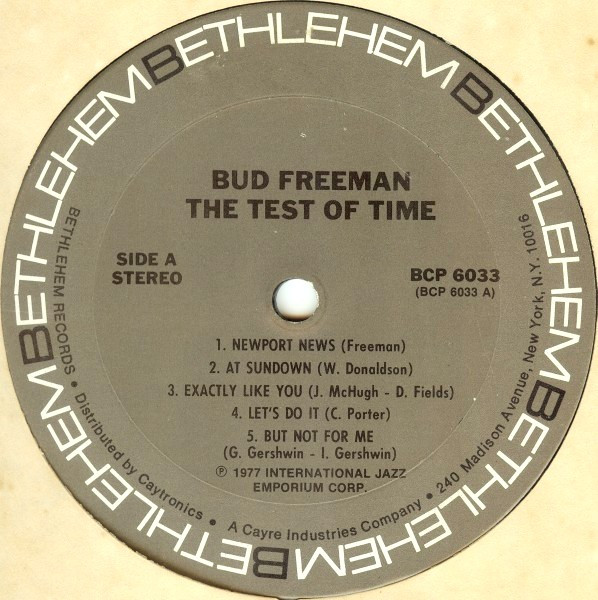 Bud Freeman Featuring Ruby Braff - The Test Of Time (LP, Album, Mono, RE, Ter) (Very Good Plus (VG+)) - Image 3