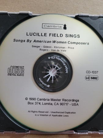 Lucille Field - Lucille Field Sings Songs By American Women Composers (CD, Album) (Mint (M)) - Image 3