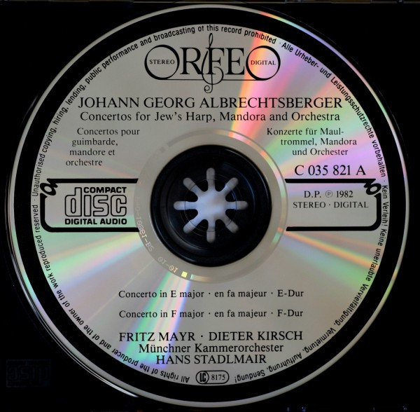 Johann Georg Albrechtsberger – Fritz Mayr, Dieter Kirsch, Münchener Kammerorchester, Hans Stadlmair - Concertos For Jew's Harp, Mandora And Orchestra - Concertos Pour Guimbarde, Mandora Et Orchestre - Konzerte Für Maultrommel, Mandora Und Orchester (CD, Album, RE) (Near Mint (NM or M-)) - Image 3