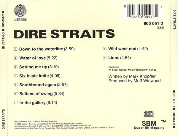 Dire Straits - Dire Straits (CD, Album, RE, RM) (Near Mint (NM or M-)) - Image 3