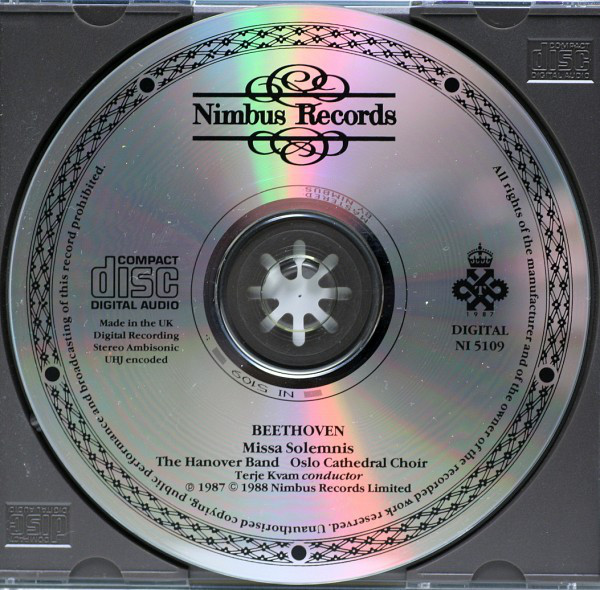 Ludwig van Beethoven - Hanover Band, Oslo Domkor, Terje Kvam - Missa Solemnis (CD) (Mint (M)) - Image 5