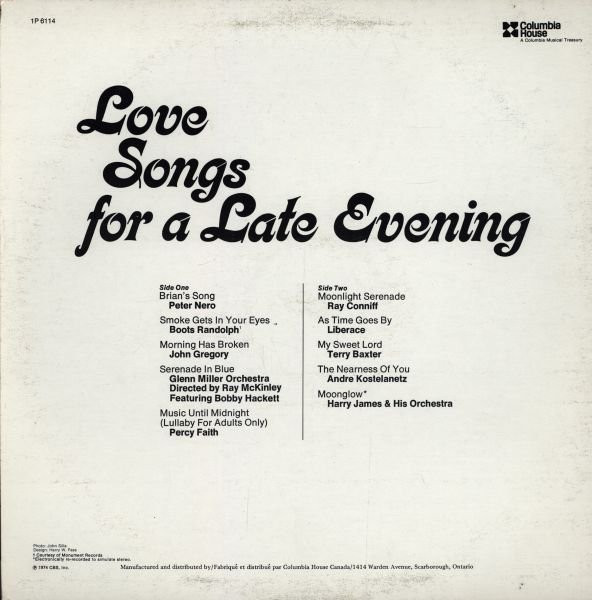 Various - Love Songs For A Late Evening (LP, Comp) (Mint (M)) - Image 2