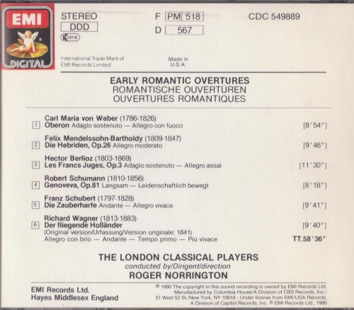 London Classical Players, Roger Norrington - Early Romantic Overtures (CD, Album, Club) (Near Mint (NM or M-)) - Image 2