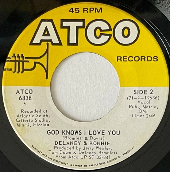 Delaney & Bonnie - Only You Know And I Know (7") (Near Mint (NM or M-)) - Image 2