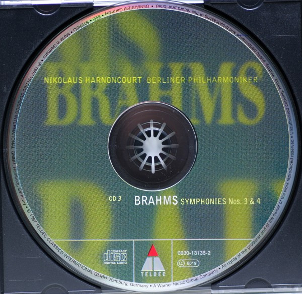 Johannes Brahms - Nikolaus Harnoncourt, Berliner Philharmoniker - The Symphonies / Haydn Variations / Academic Festival Overture / Tragic Overture (3xCD) (Mint (M)) - Image 3