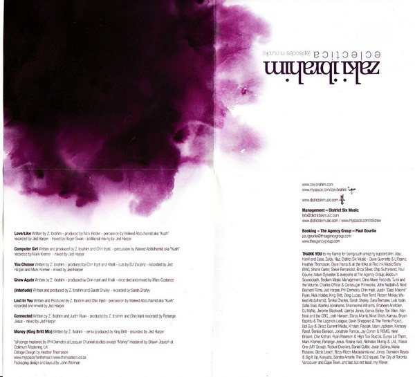 Zaki Ibrahim - Eclectica (Episodes In Purple) (CD, Album, Enh, Dig) (Near Mint (NM or M-)) - Image 5