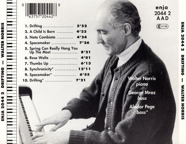 Walter Norris & George Mraz, Aladár Pege - Drifting (CD, Comp, RE) (Near Mint (NM or M-)) - Image 2