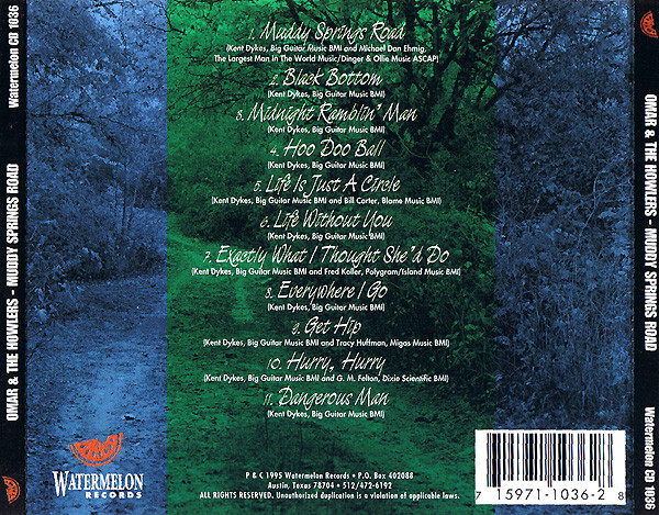 Omar And The Howlers - Muddy Springs Road (CD, Album) (Near Mint (NM or M-)) - Image 2