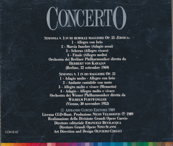 Ludwig van Beethoven, Berliner Philharmoniker, Herbert von Karajan, Wiener Philharmoniker, Wilhelm Furtwängler - Beethoven - Sinfonia N. 3 Op. 55 «Eroica» / Sinfonia N. 1 Op. 21 (CD, Comp) (Near Mint (NM or M-)) - Image 2