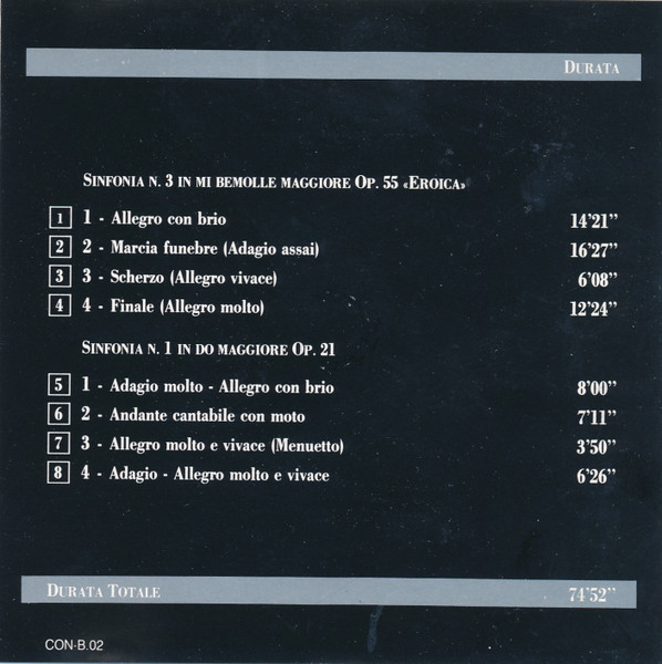 Ludwig van Beethoven, Berliner Philharmoniker, Herbert von Karajan, Wiener Philharmoniker, Wilhelm Furtwängler - Beethoven - Sinfonia N. 3 Op. 55 «Eroica» / Sinfonia N. 1 Op. 21 (CD, Comp) (Near Mint (NM or M-)) - Image 4