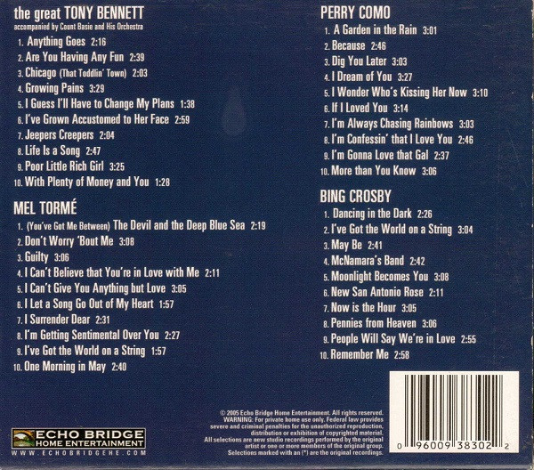 Tony Bennett Accompanied By Count Basie Orchestra, Perry Como, Mel Tormé, Bing Crosby - 4 CDs (CD, Comp + CD, Comp + CD, Comp + CD, Comp) (Near Mint (NM or M-)) - Image 2