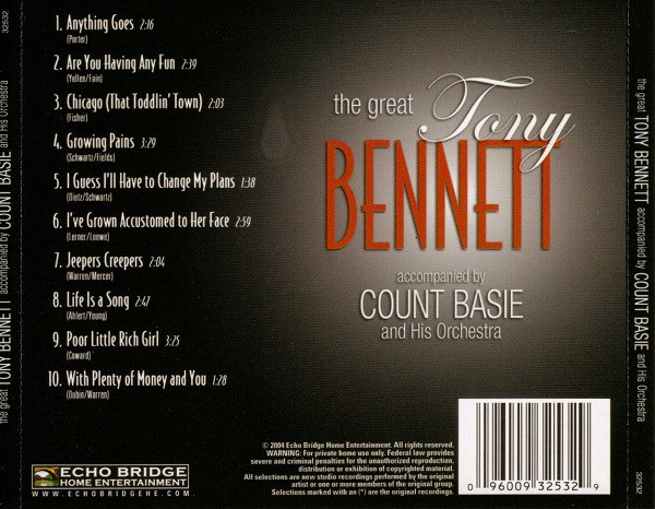 Tony Bennett Accompanied By Count Basie Orchestra, Perry Como, Mel Tormé, Bing Crosby - 4 CDs (CD, Comp + CD, Comp + CD, Comp + CD, Comp) (Near Mint (NM or M-)) - Image 4