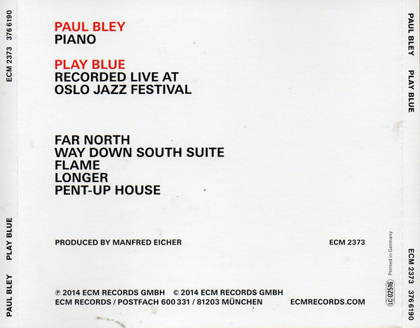 Paul Bley - Play Blue (Oslo Concert) (CD, Album) (Mint (M)) - Image 5