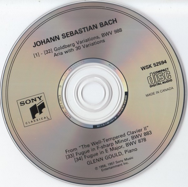 Johann Sebastian Bach - Glenn Gould - Goldberg Variations Bwv 988 (The Historic 1955 Debut Recording) (CD, Album, RM) (Near Mint (NM or M-)) - Image 4