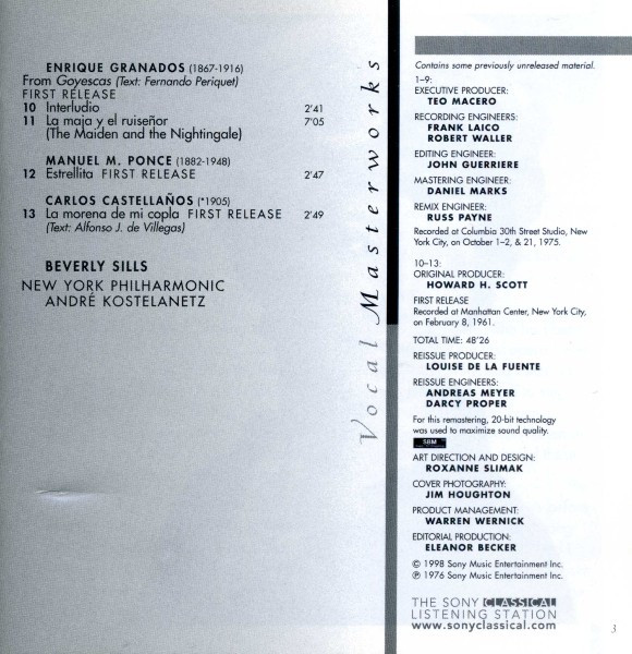 Beverly Sills, André Kostelanetz, Columbia Symphony Orchestra / New York Philharmonic - Plaisir D'Amour (CD) (Near Mint (NM or M-)) - Image 3