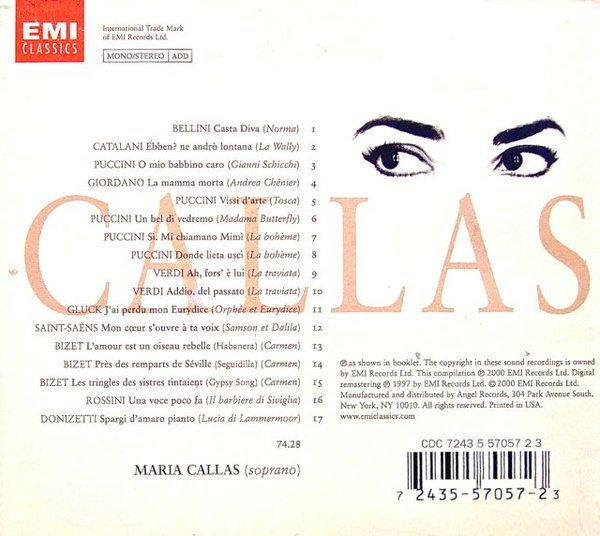 Maria Callas - The Legend (CD, Comp, Mono) (Near Mint (NM or M-)) - Image 2