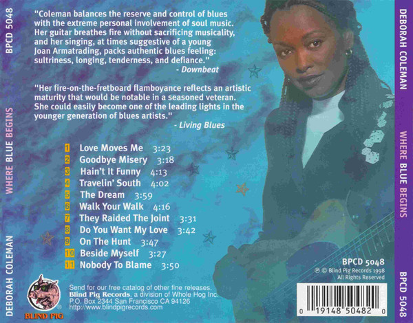 Deborah Coleman - Where Blue Begins (CD, Album) (Near Mint (NM or M-)) - Image 2