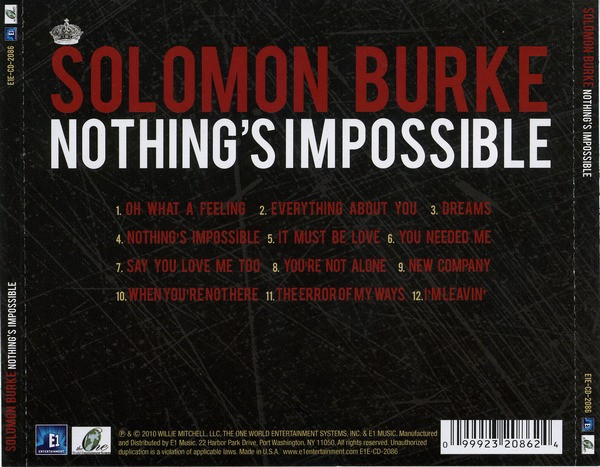 Solomon Burke - Nothing's Impossible (CD, Album) (Near Mint (NM or M-)) - Image 3