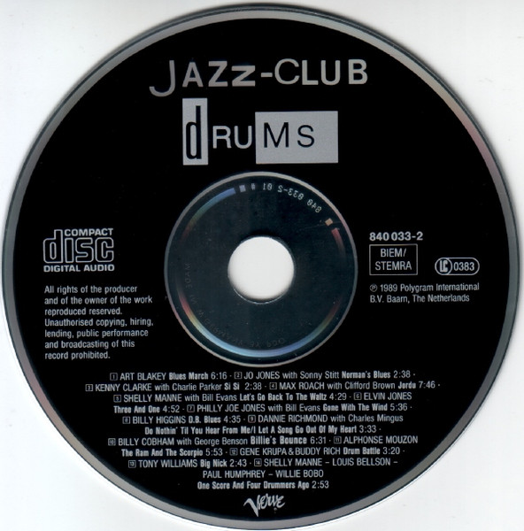 Various - Jazz-Club · Drums (CD, Comp) (Near Mint (NM or M-)) - Image 2