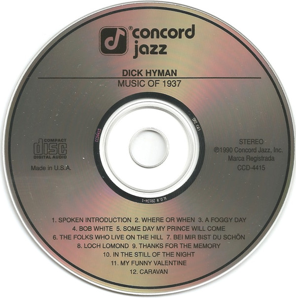 Dick Hyman - Music Of 1937 - Maybeck Recital Hall Series, Volume Three (CD, Album) (Near Mint (NM or M-)) - Image 3