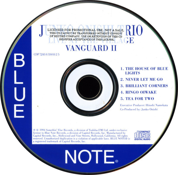 Junko Onishi Trio - Live At The Village Vanguard II (CD, Album, Promo) (Near Mint (NM or M-)) - Image 4