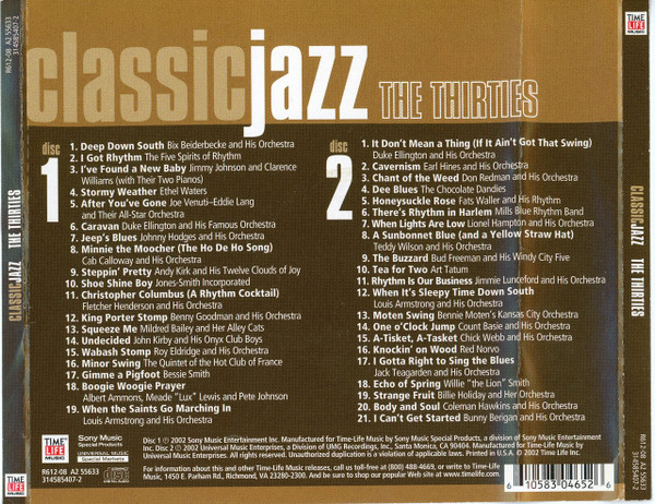 Various - Classic Jazz: The Thirties (2xCD, Comp) (Mint (M)) - Image 2