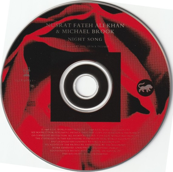 Nusrat Fateh Ali Khan & Michael Brook - Night Song (CD, Album) (Near Mint (NM or M-)) - Image 3