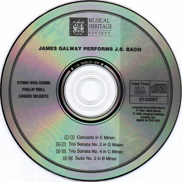 James Galway Performs Johann Sebastian Bach - Concerto In E Minor / Trio Sonata No. 2 In G Major / Trio Sonata No. 4 In C Minor / Suite No. 2 In B Minor (CD, Comp) (Mint (M)) - Image 2